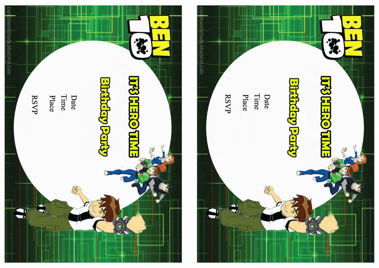 Ben 10 Birthday Invitations â Birthday Printable